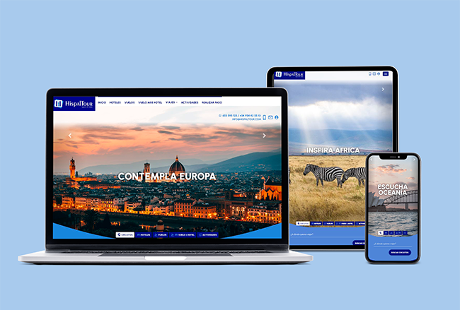página web para agencia de viajes online Hispaltour